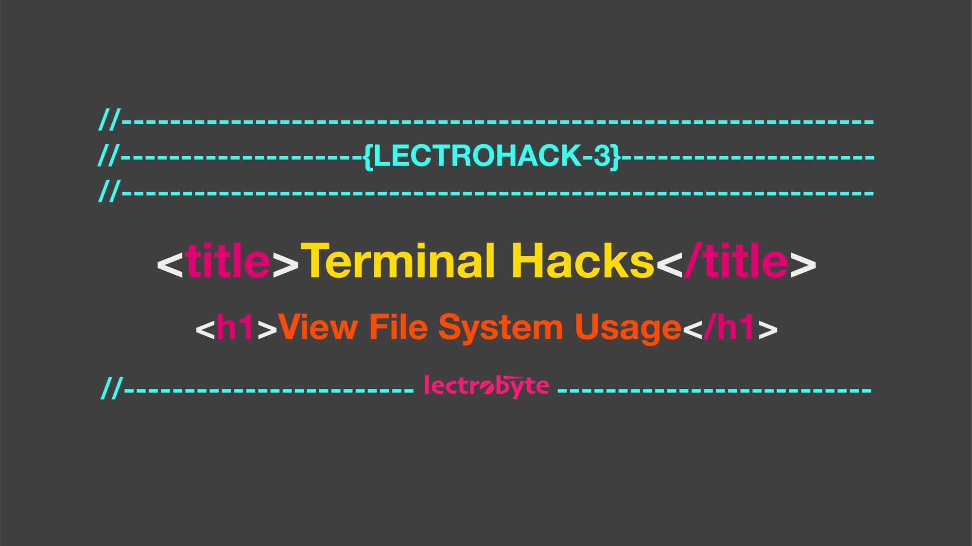 LECTROHACK #3 Terminal Hacks: View File System Usage artwork.